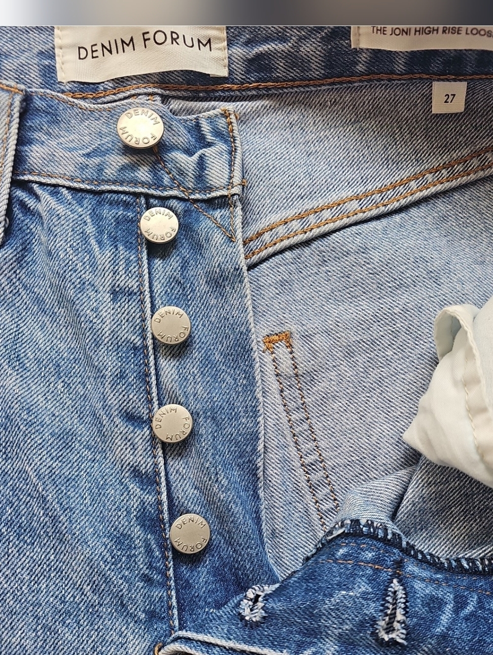Denim Forum The Joni High Rise Loose 32l loose Jeans Size 27 - Picture 10 of 16